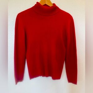 VTG Liz Claiborne Women’s M Red Turtleneck Sweater Essential Holiday Comfort
